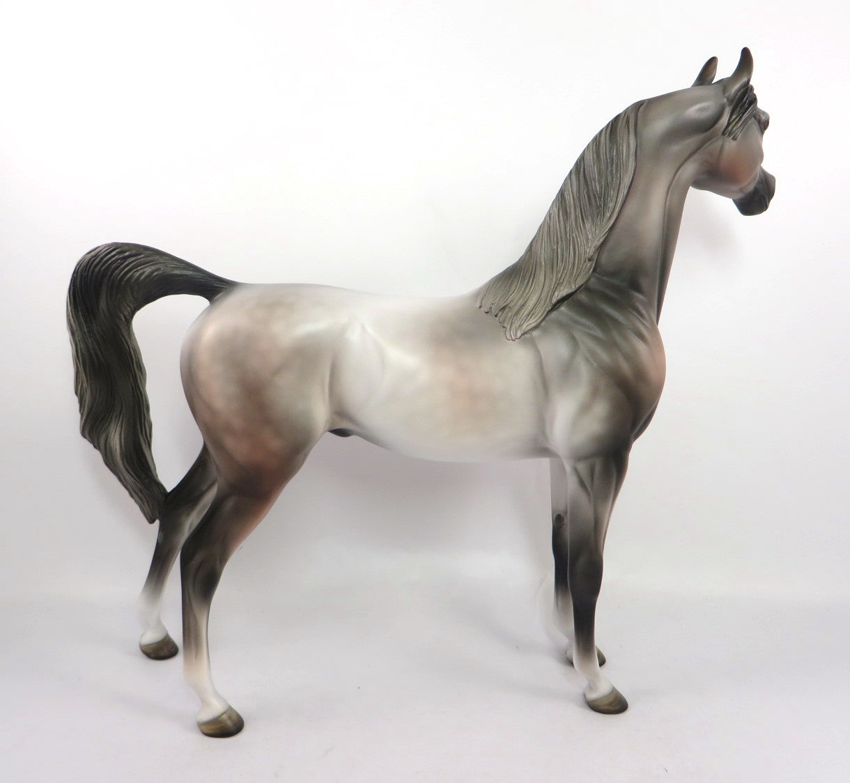 GAMES &amp; GOSSIP - OOAK DAPPLE ROSE GREY ARABIAN BY MISSY FOX PJ20