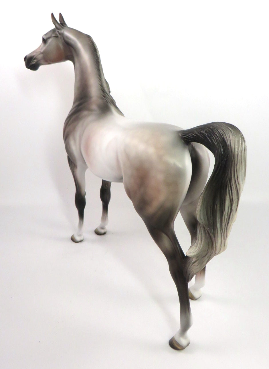 GAMES &amp; GOSSIP - OOAK DAPPLE ROSE GREY ARABIAN BY MISSY FOX PJ20