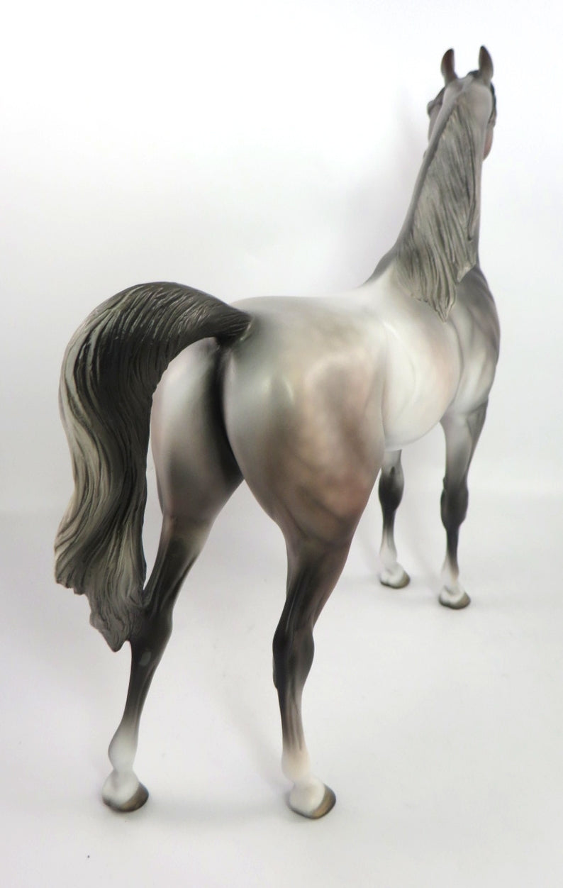 GAMES &amp; GOSSIP - OOAK DAPPLE ROSE GREY ARABIAN BY MISSY FOX PJ20
