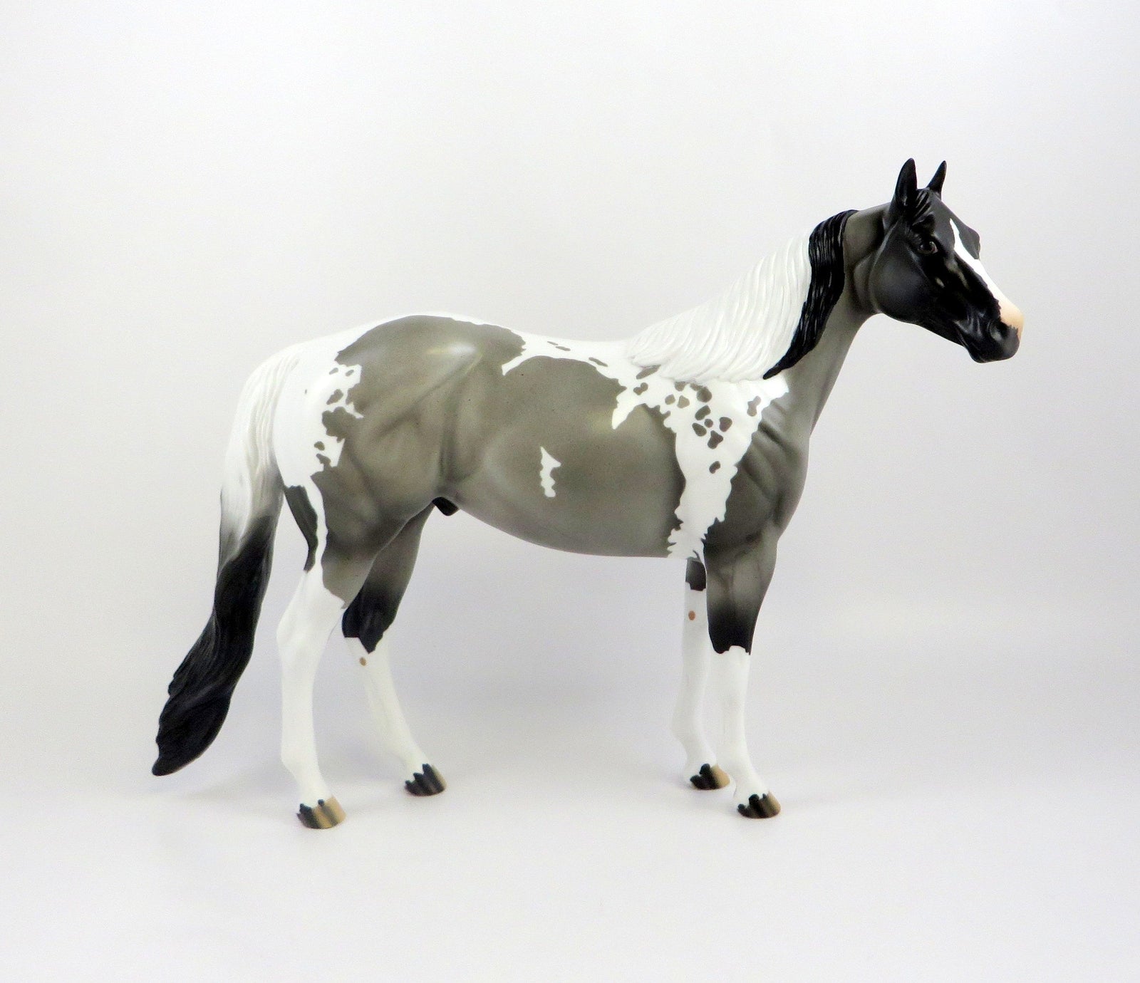 GARETH-OOAK BLUE ROAN TOBIANO ISH MODEL HORSE EQ 19