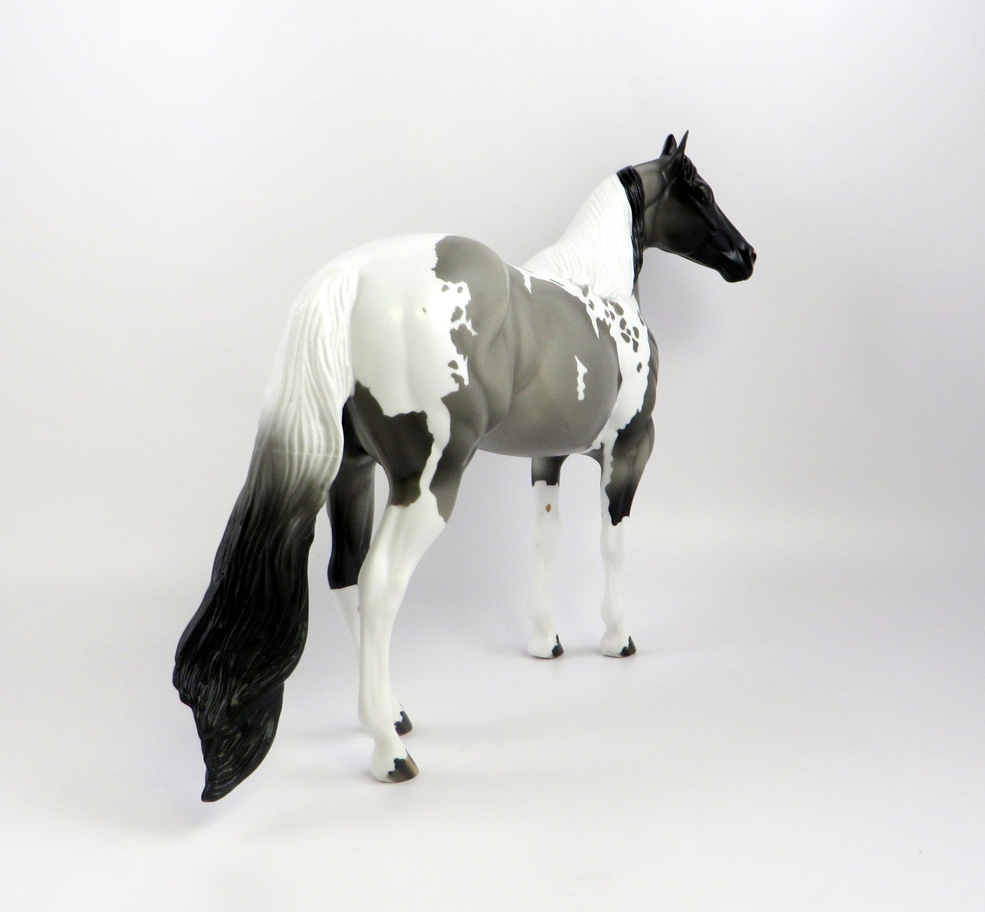 GARETH-OOAK BLUE ROAN TOBIANO ISH MODEL HORSE EQ 19