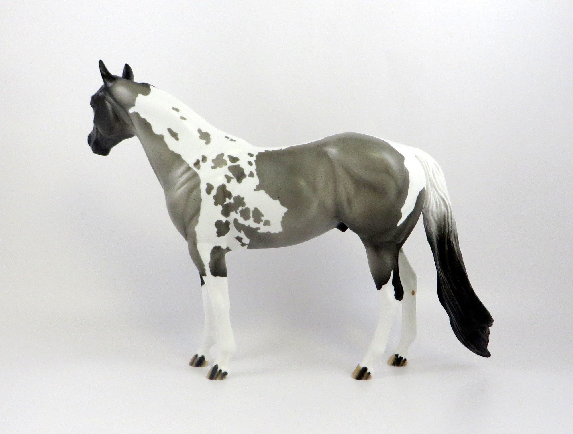 GARETH-OOAK BLUE ROAN TOBIANO ISH MODEL HORSE EQ 19