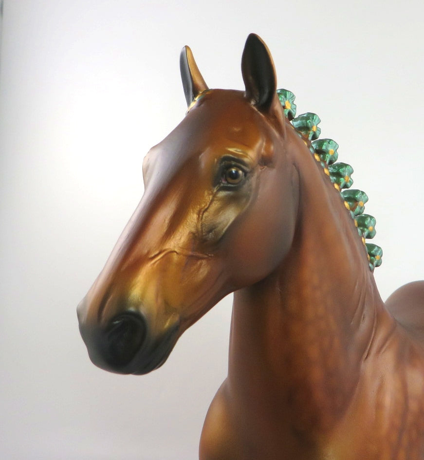 GARRETT-OOAK DAPPLE CHESTNUT TROTTING DRAFTER WITH BOBS 2/27/20