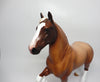 GERONIMO - OOAK STRAWBERRY ROAN TROTTING DRAFTER MODEL HORSE -- 4/12/17