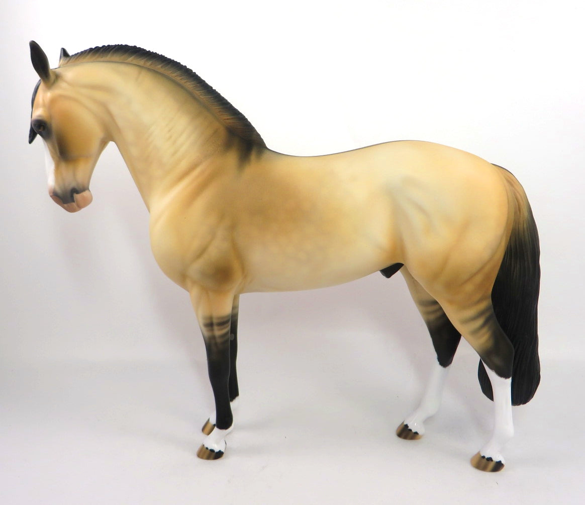 GHOST STORIES - OOAK DAPPLE DUN  ANDALUSIAN MODEL HORSE BY AUDREY DIXON PJ20