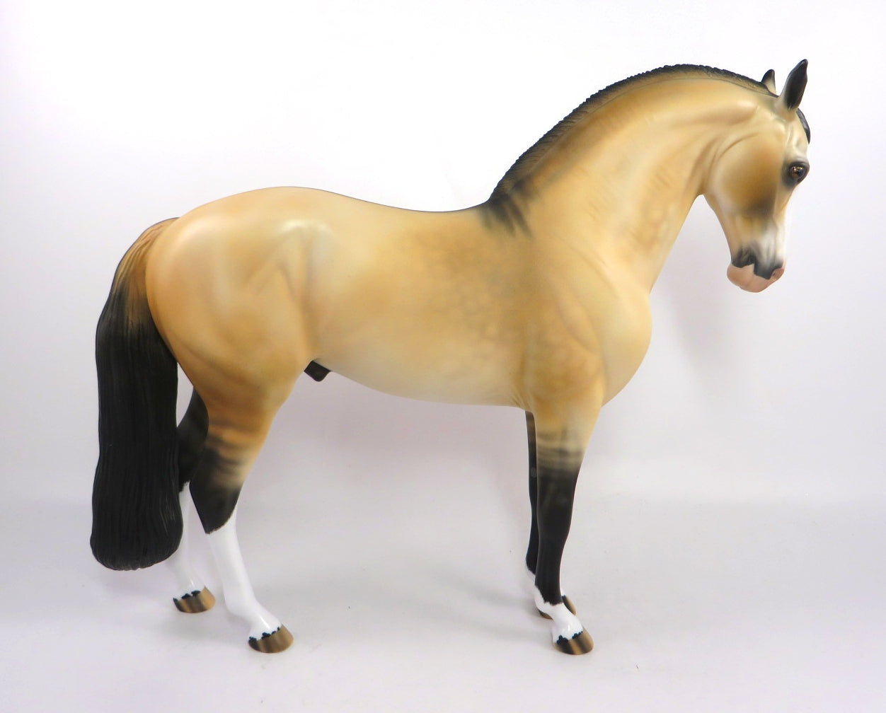 GHOST STORIES - OOAK DAPPLE DUN  ANDALUSIAN MODEL HORSE BY AUDREY DIXON PJ20