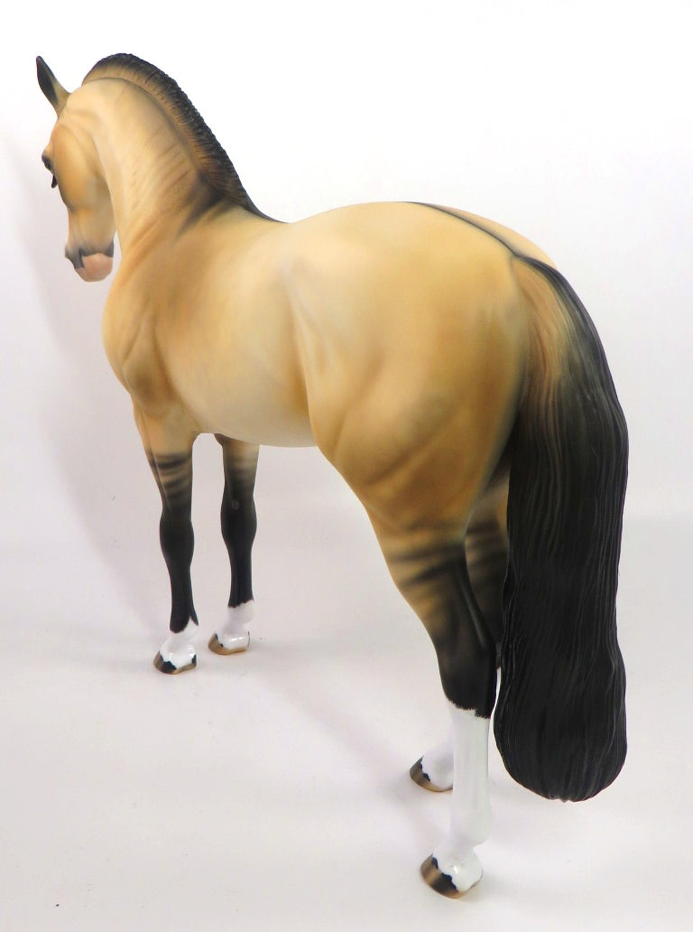 GHOST STORIES - OOAK DAPPLE DUN  ANDALUSIAN MODEL HORSE BY AUDREY DIXON PJ20