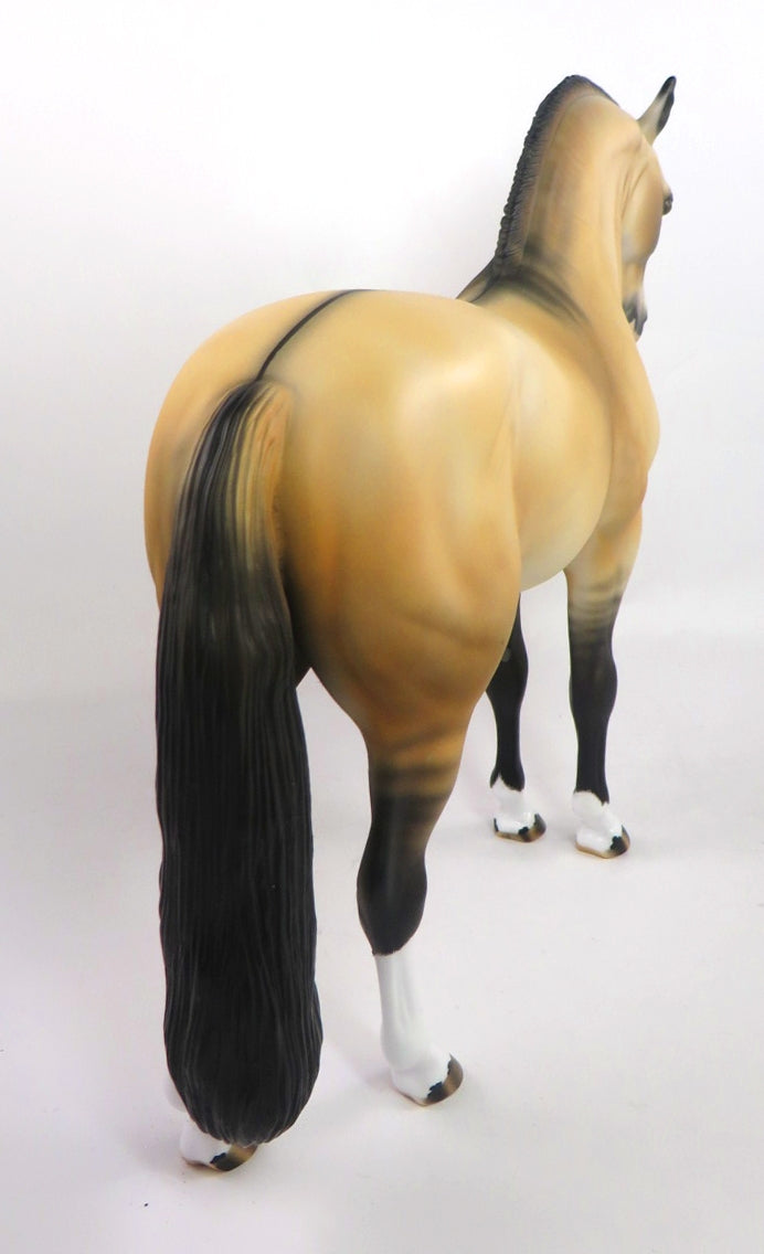 GHOST STORIES - OOAK DAPPLE DUN  ANDALUSIAN MODEL HORSE BY AUDREY DIXON PJ20
