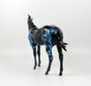 GIDIE-OOAK BLACK AND BLUE DECORATOR UNICORN MODEL HORSE EQ 19
