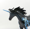 GIDIE-OOAK BLACK AND BLUE DECORATOR UNICORN MODEL HORSE EQ 19