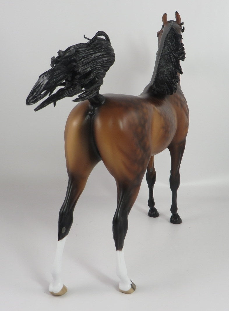 GIMBEL-OOAK STAR DAPPLE BAY ARABIAN MODEL HORSE BY SHERYL LEISURE WHS 19
