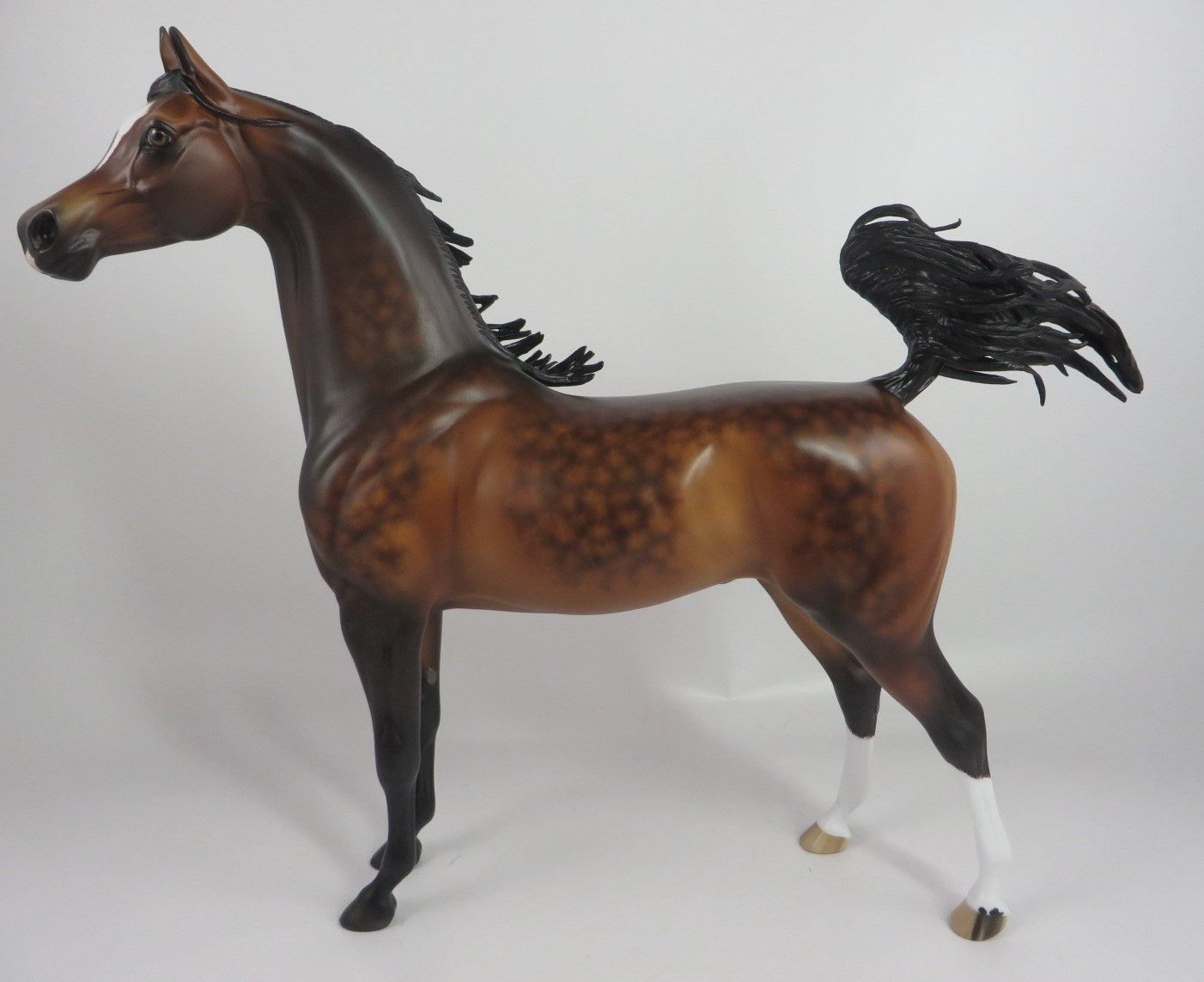 GIMBEL-OOAK STAR DAPPLE BAY ARABIAN MODEL HORSE BY SHERYL LEISURE WHS 19