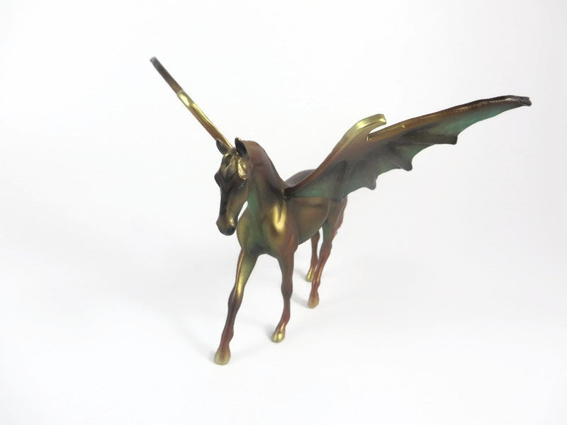 FRIGHTENING FOLIAGE -OOAK HALLOWEEN WARMBLOOD BAT CHIP MODEL HORSE BY MISSY FOX MM19