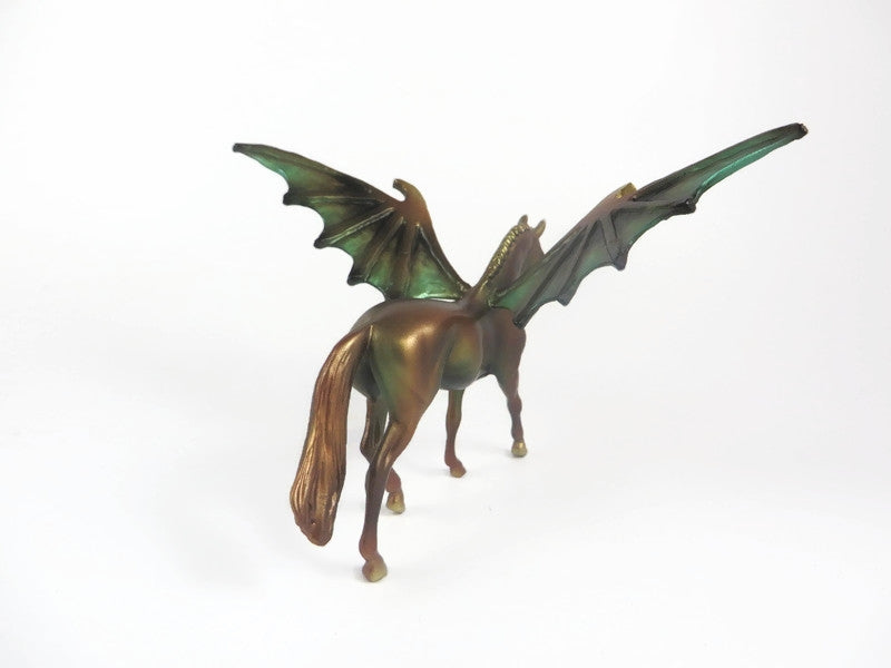 FRIGHTENING FOLIAGE -OOAK HALLOWEEN WARMBLOOD BAT CHIP MODEL HORSE BY MISSY FOX MM19