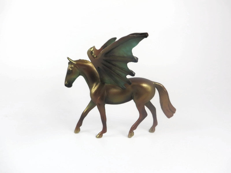 FRIGHTENING FOLIAGE -OOAK HALLOWEEN WARMBLOOD BAT CHIP MODEL HORSE BY MISSY FOX MM19