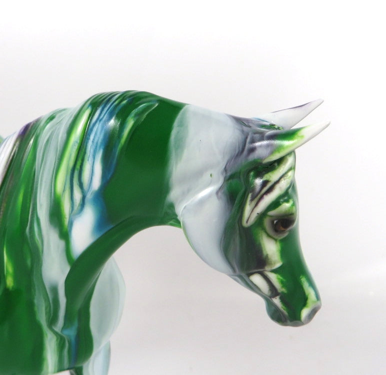 GREEN APPLE RIBBON CANDY - OOAK RIBBON CANDY ARABIAN MARE PEBBLES BY MISSY FOX WHS19