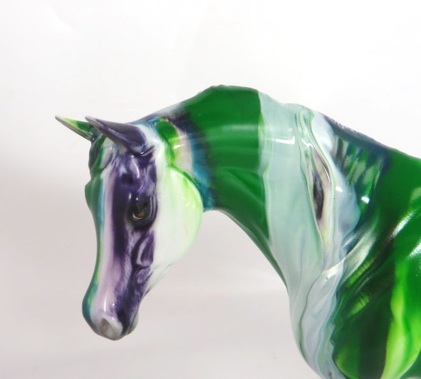 GREEN APPLE RIBBON CANDY - OOAK RIBBON CANDY ARABIAN MARE PEBBLES BY MISSY FOX WHS19