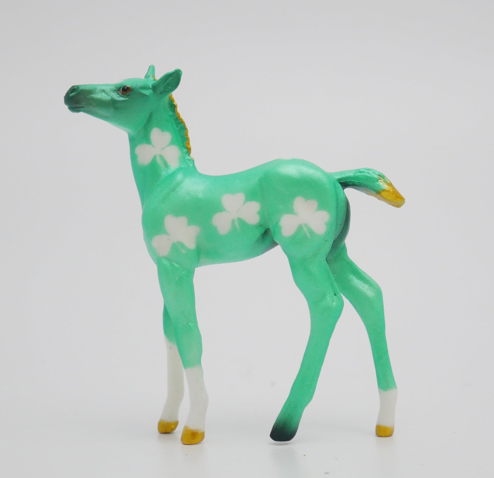 GREENTOES - OOAK ST. PATRICKS DAY DECO MODEL HORSE BY JAS FANNING 3/13/20