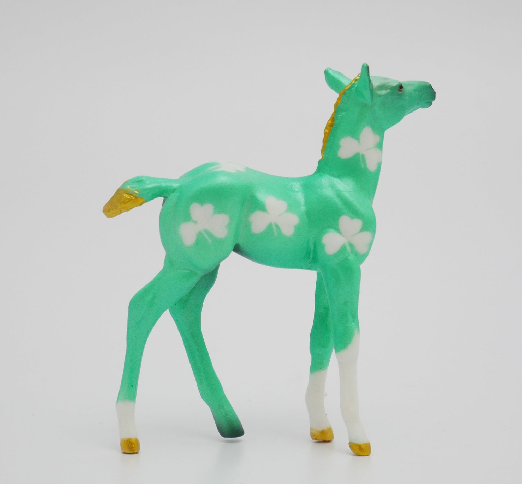 GREENTOES - OOAK ST. PATRICKS DAY DECO MODEL HORSE BY JAS FANNING 3/13/20