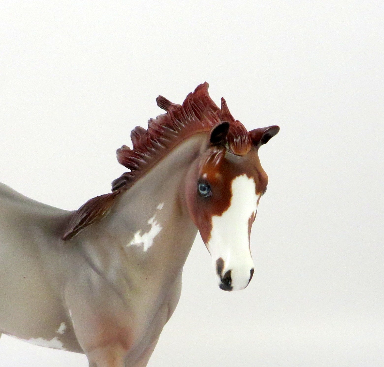 GRIGORII-OOAK RED ROAN OVERO WEANLING MODEL HORSE EQ 19