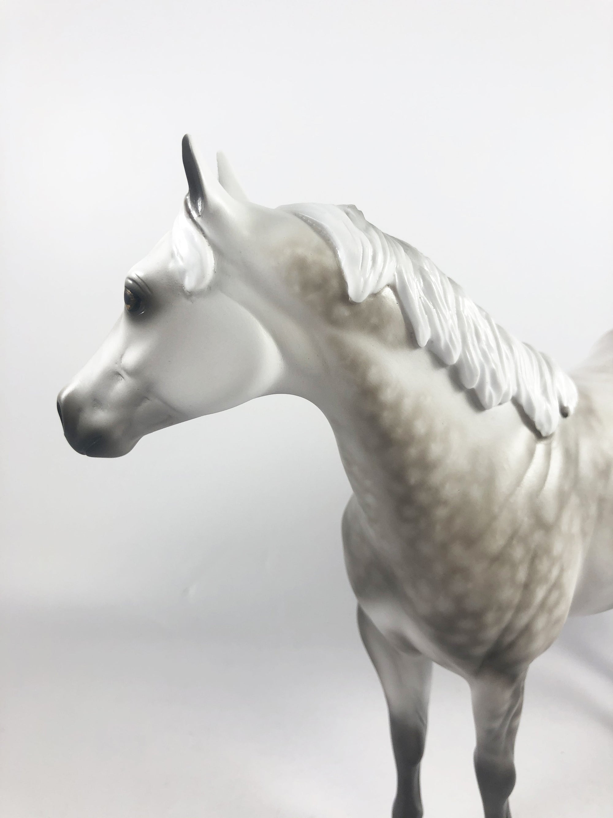 HAUNTING IT-OOAK DAPPLE GREY ISH MODEL HORSE BY SHERYL LEISURE MM 19