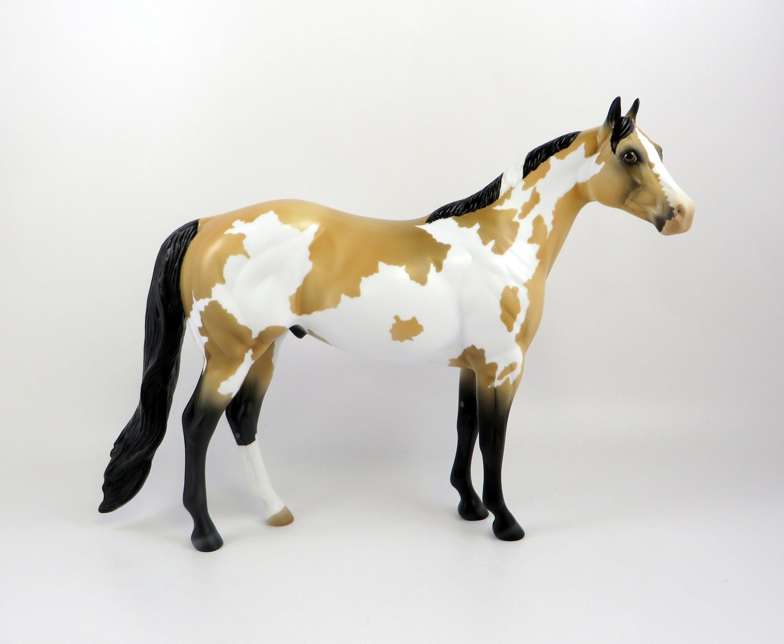 HAMON-OOAK BUCKSKIN OVERO ISH MODEL HORSE EQ 19