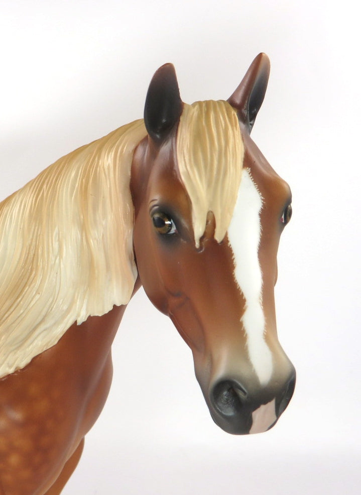 HANOVER-OOAK DAPPLE CHESTNUT ISH MODEL HORSE BY SHERYL LEISURE WHS 19