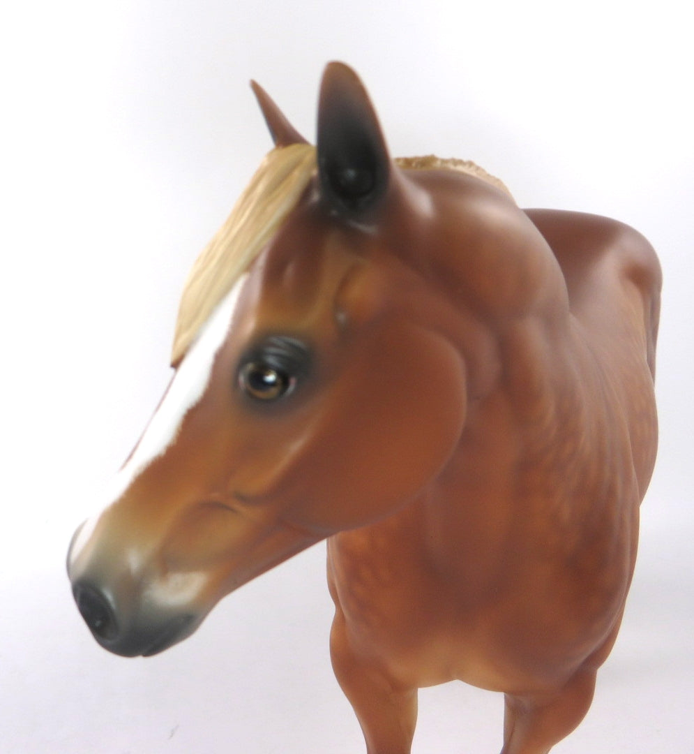 HANOVER-OOAK DAPPLE CHESTNUT ISH MODEL HORSE BY SHERYL LEISURE WHS 19