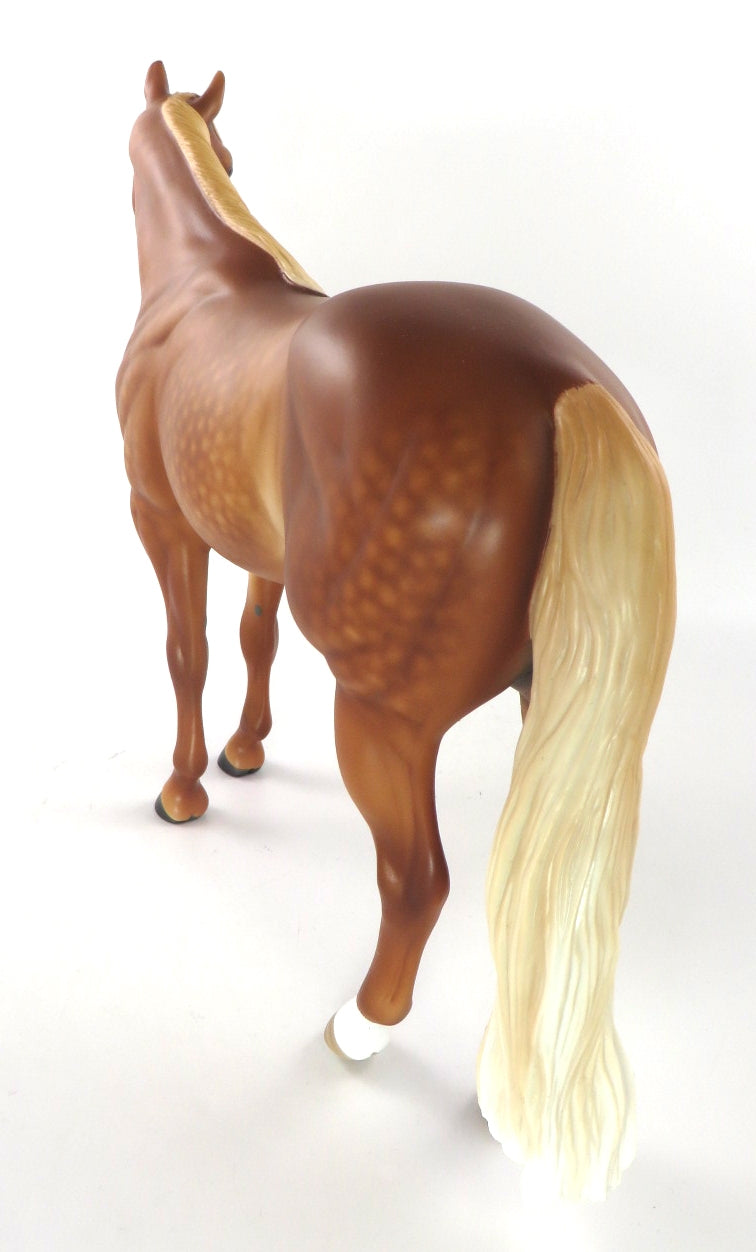 HANOVER-OOAK DAPPLE CHESTNUT ISH MODEL HORSE BY SHERYL LEISURE WHS 19