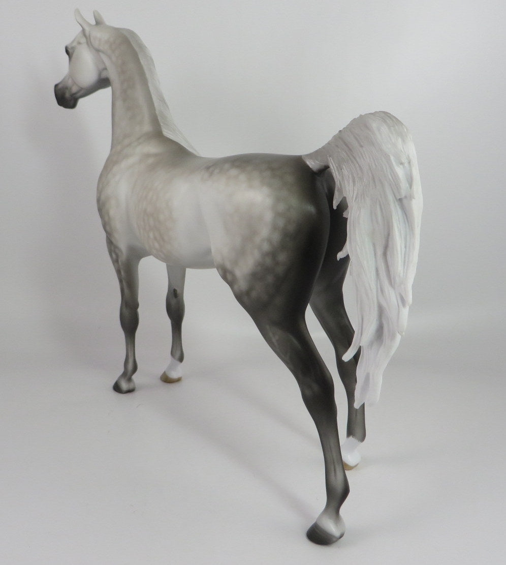 HARPER-OOAK STAR DAPPLE GREY ARABIAN MODEL HORSE BY SHERYL LEISURE WHS 19