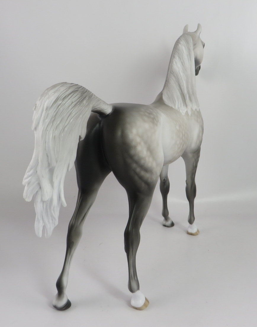 HARPER-OOAK STAR DAPPLE GREY ARABIAN MODEL HORSE BY SHERYL LEISURE WHS 19