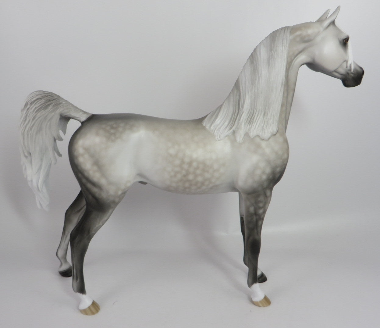 HARPER-OOAK STAR DAPPLE GREY ARABIAN MODEL HORSE BY SHERYL LEISURE WHS 19