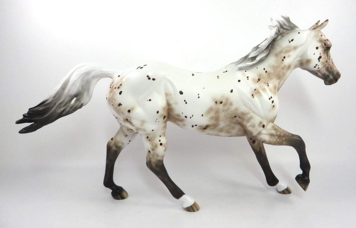 HASTE TE BACK - OOAK LEOPARD APPALOOSA FOUNDATION QUARTER HORSE MODEL HORSE BY SHERYL LEISURE