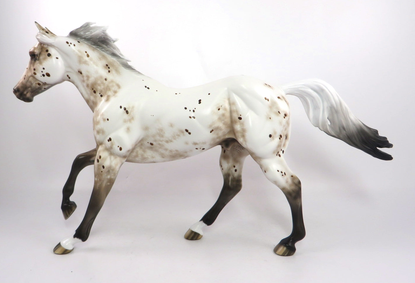 HASTE TE BACK - OOAK LEOPARD APPALOOSA FOUNDATION QUARTER HORSE MODEL HORSE BY SHERYL LEISURE