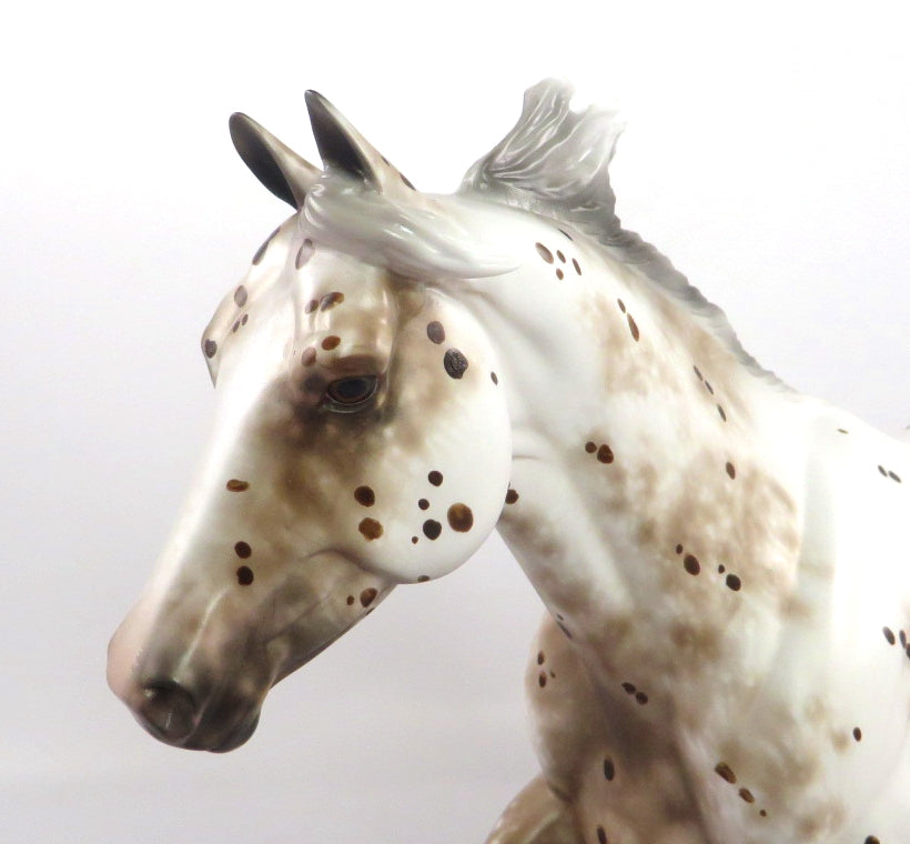 HASTE TE BACK - OOAK LEOPARD APPALOOSA FOUNDATION QUARTER HORSE MODEL HORSE BY SHERYL LEISURE