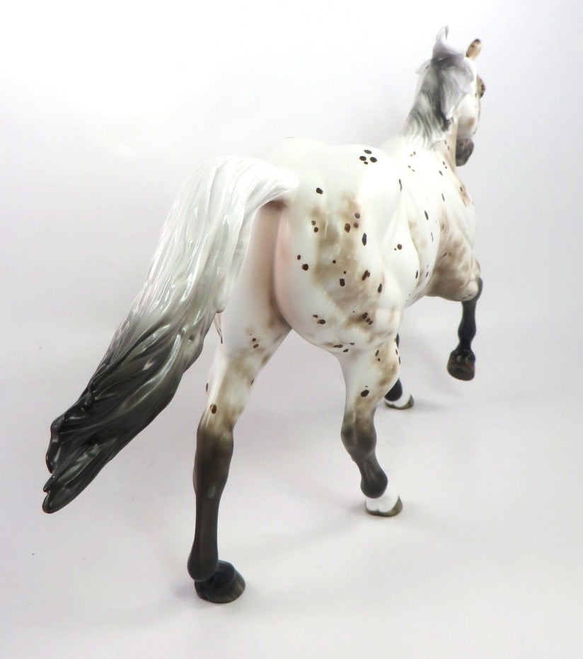 HASTE TE BACK - OOAK LEOPARD APPALOOSA FOUNDATION QUARTER HORSE MODEL HORSE BY SHERYL LEISURE