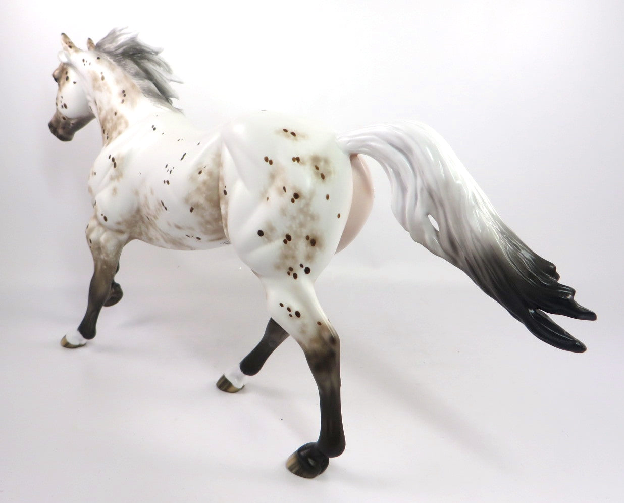 HASTE TE BACK - OOAK LEOPARD APPALOOSA FOUNDATION QUARTER HORSE MODEL HORSE BY SHERYL LEISURE