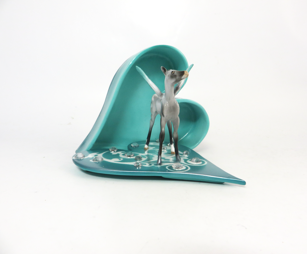 TEAL- OOAK VALENTINES DECORATOR BOX WITH FOAL SB19