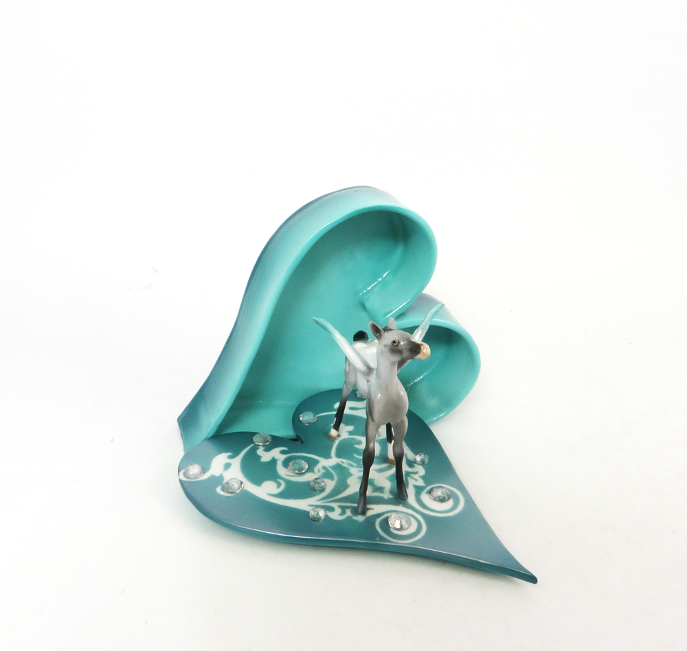 TEAL- OOAK VALENTINES DECORATOR BOX WITH FOAL SB19