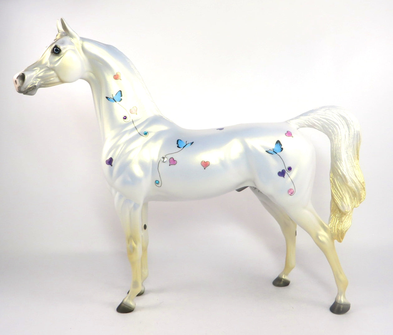 HEARTS OF FIRE-OOAK VALENTINE DECO ARABIAN MODEL HORSE 2/7/20