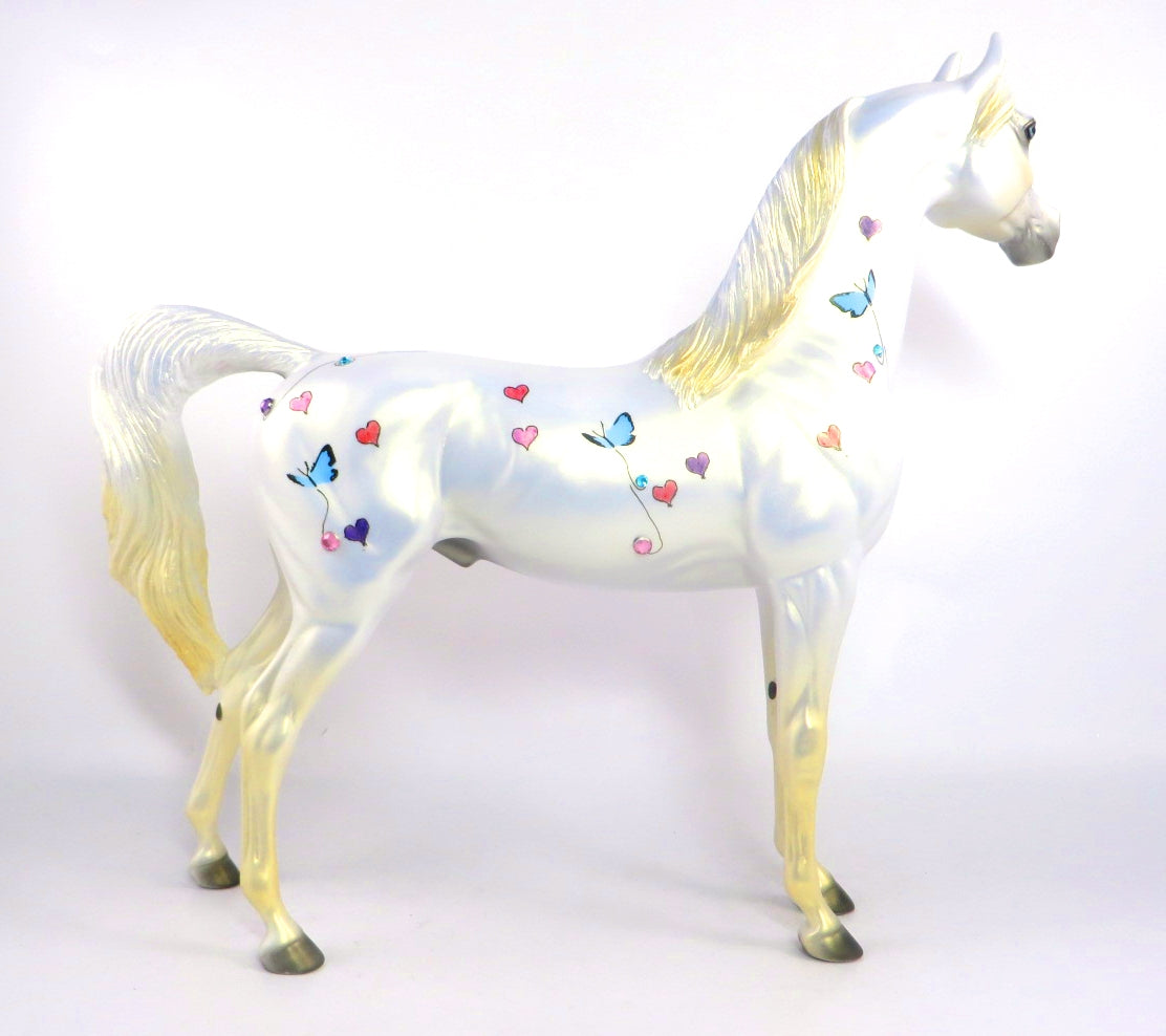 HEARTS OF FIRE-OOAK VALENTINE DECO ARABIAN MODEL HORSE 2/7/20