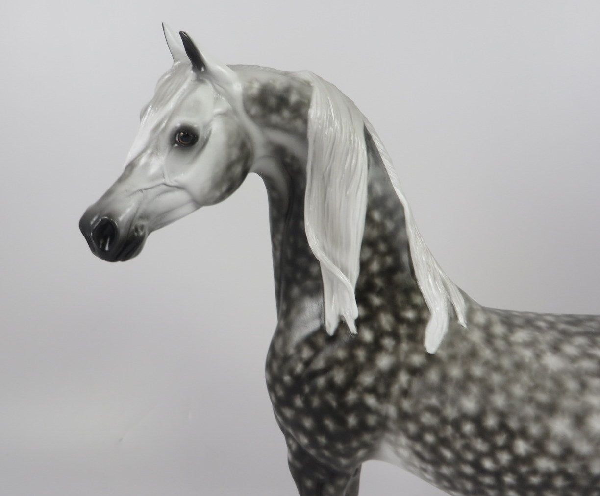 HEARTWOOD-OOAK DAPPLE GRAY ARABIAN MODEL HORSE BY SHERYL LEISURE MM19