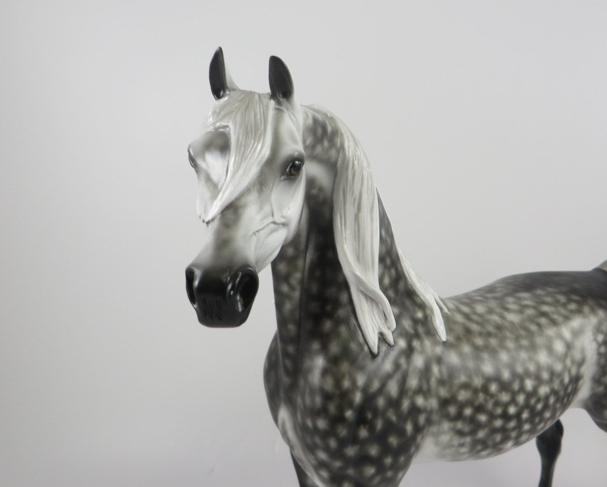 HEARTWOOD-OOAK DAPPLE GRAY ARABIAN MODEL HORSE BY SHERYL LEISURE MM19