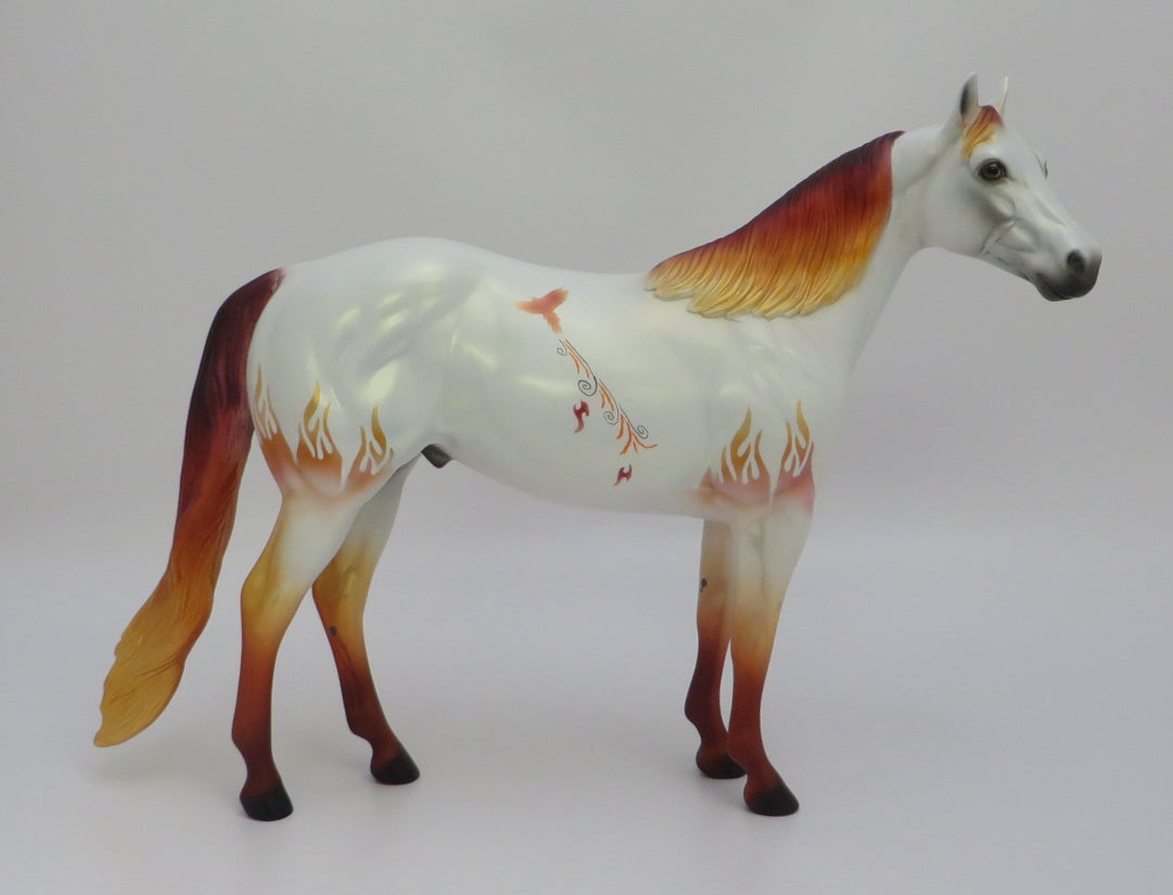 HENDRIX - OOAK PHOENIX WITH FLAMES DECORATOR ISH MODEL HORSE BY DAWN QUICK 3/4/20