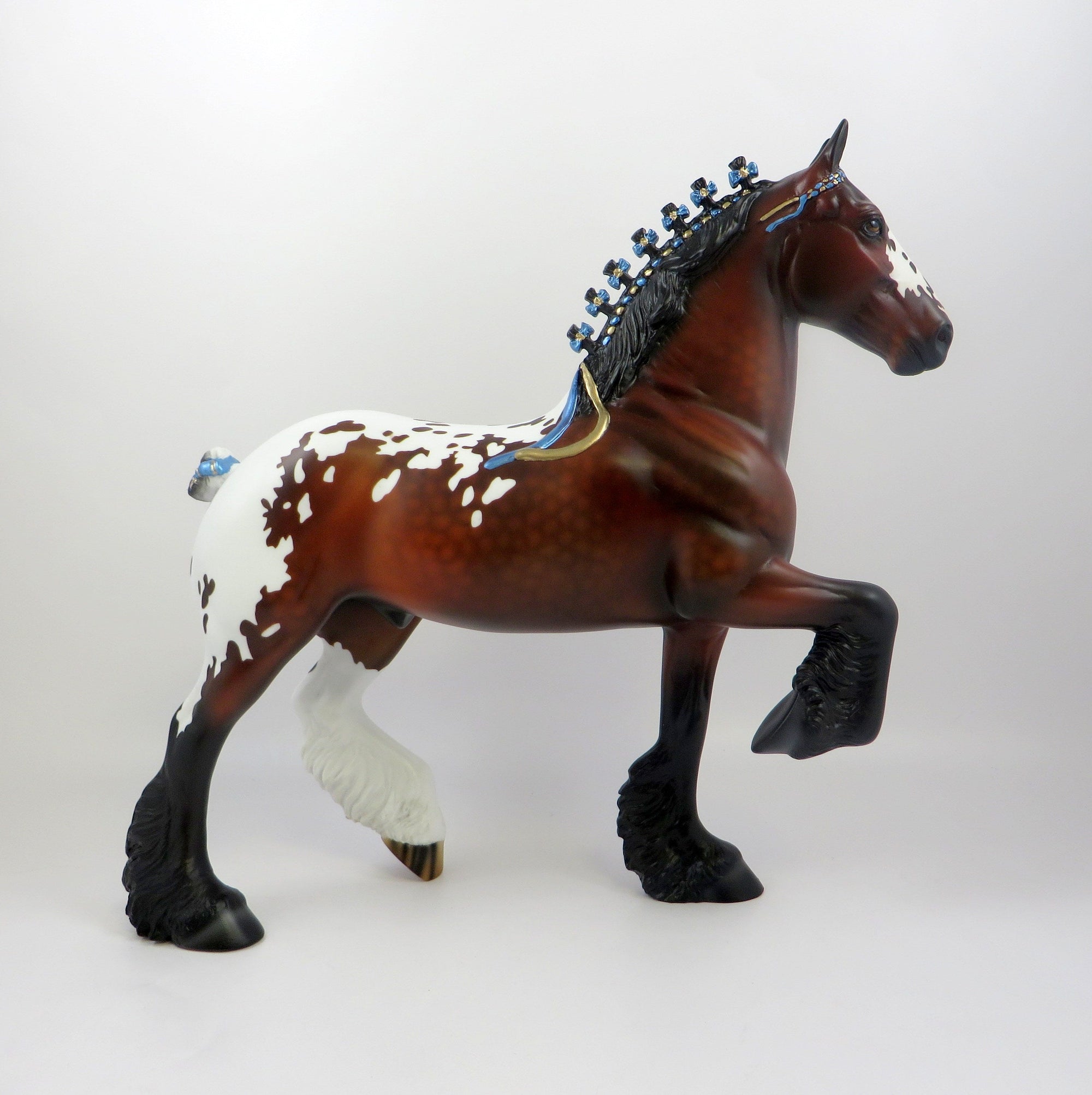 HENRIK-OOAK BAY APPALOOSA TROTTING DRAFTER MODEL HORSE EQ 19