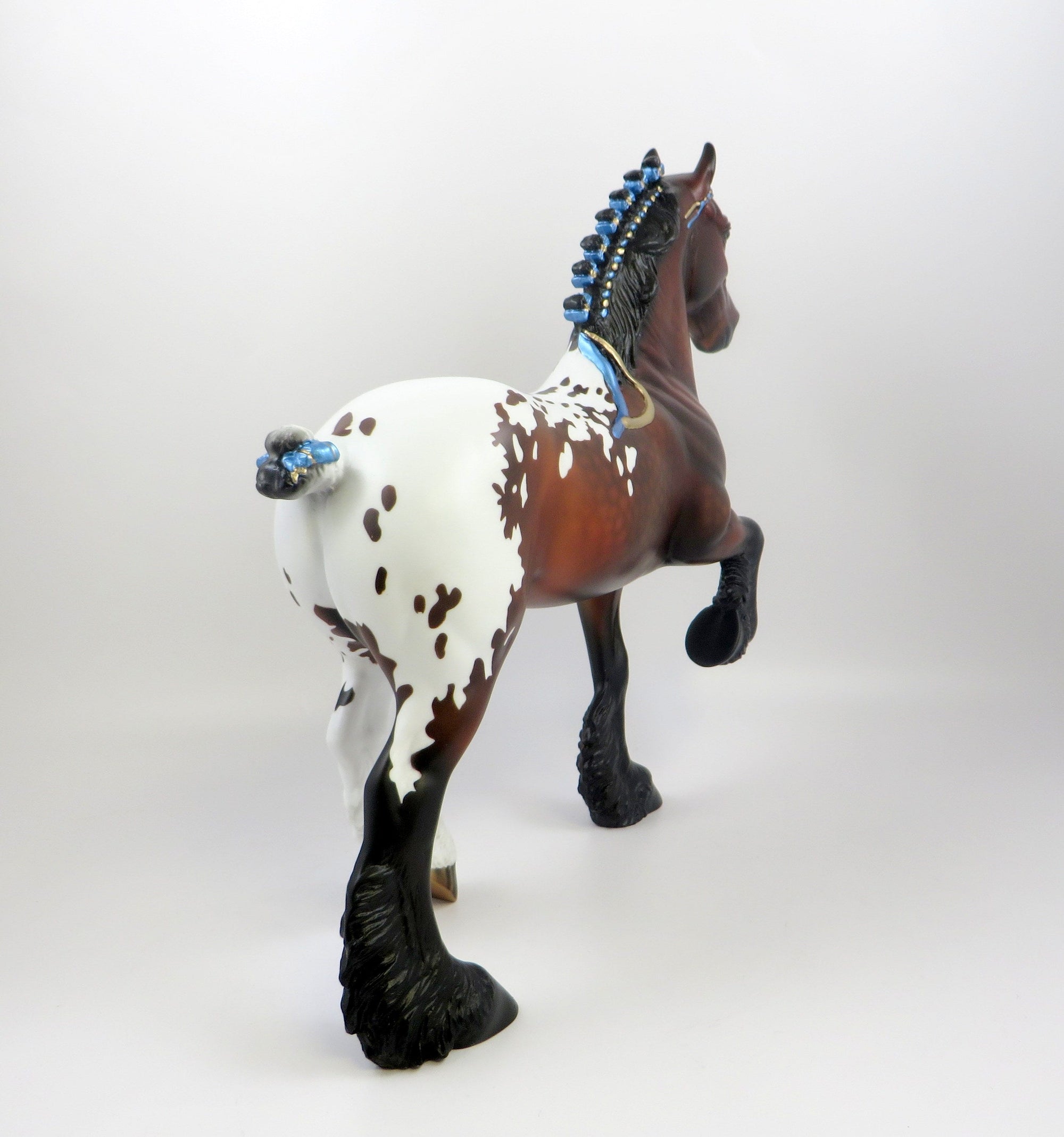 HENRIK-OOAK BAY APPALOOSA TROTTING DRAFTER MODEL HORSE EQ 19