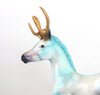 HERE COMES SANTA CLAUS - OOAK  BLUE REINDEER FOAL MODEL  CHRISTMAS HORSE BY MELISSA FOX WHS19