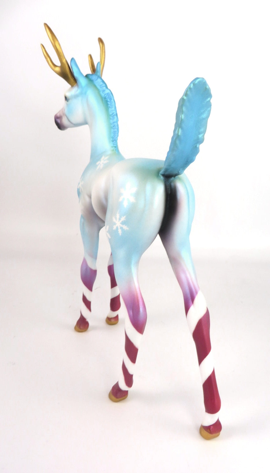 HERE COMES SANTA CLAUS - OOAK  BLUE REINDEER FOAL MODEL  CHRISTMAS HORSE BY MELISSA FOX WHS19
