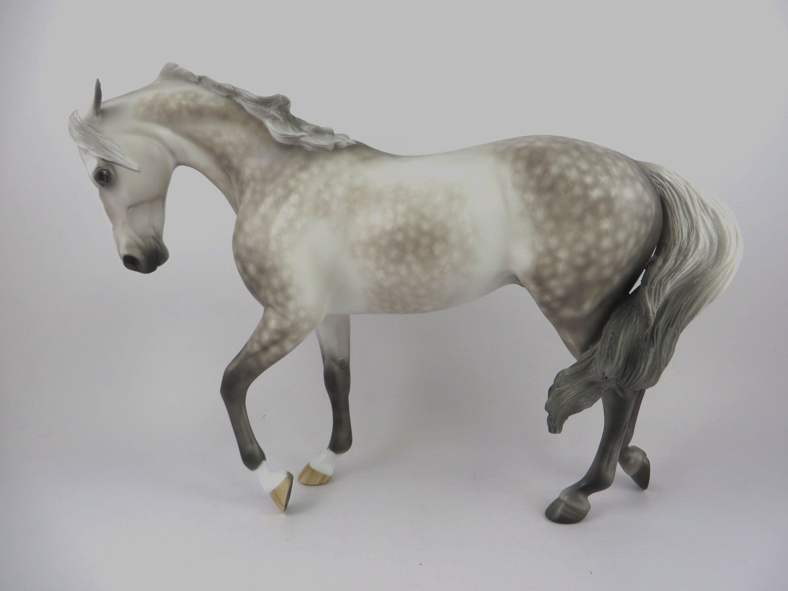 HEY BOO - OOAK DAPPLE GREY THOROUGHBRED MODEL HORSE BY SHERYL LEISURE MM19