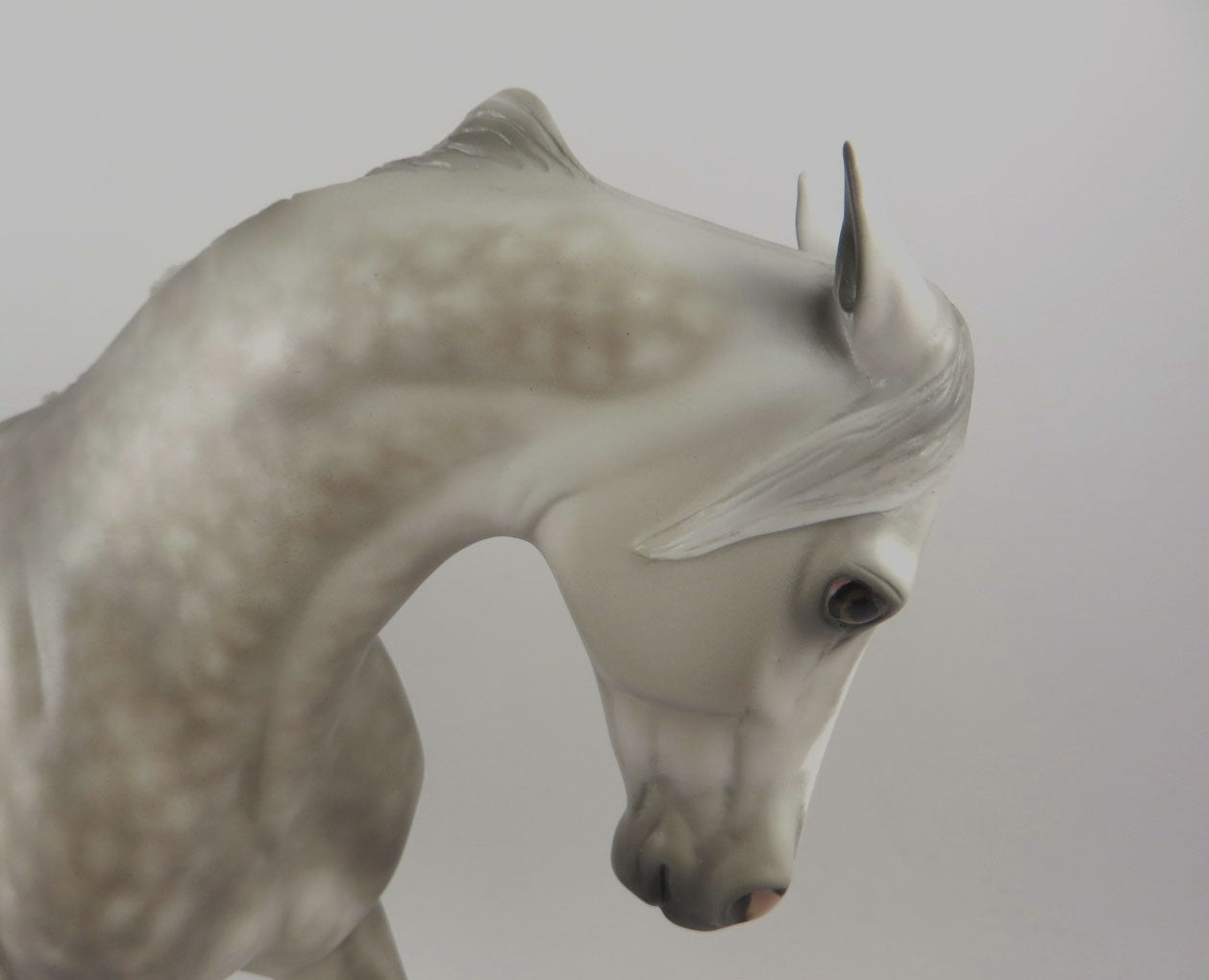 HEY BOO - OOAK DAPPLE GREY THOROUGHBRED MODEL HORSE BY SHERYL LEISURE MM19